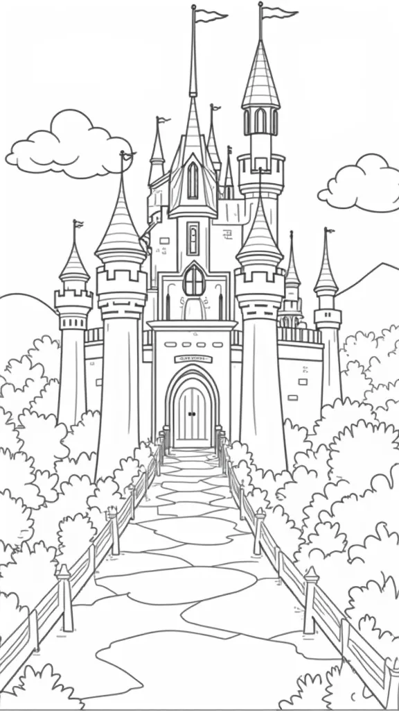 castle coloring pages free printable